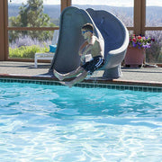 View Cyclone Right Curve Swimming Pool Slide, Gray Granite image 3