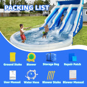 View Large Inflatable Water Slide Swimming Pool Play Center, Commercial Grade Lightweight Premium Water Slide Bounce House 20.6x9.5x9.3Ft for Kids and Adults (with Blower) image 6