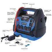 View Rechargeable Jump Starter 1800 Amp Battery Jump Starter With Air Compressor Car Tire Inflator For Gas Diesel Vehicles image 2
