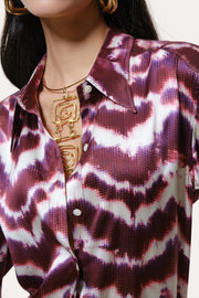 View Lila Ikat Silk Button Down image 3