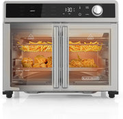 View Fryer Toaster Oven Combo, 12 in 1 Countertop Convection Oven Cooks Food Fast, Fits a Whole Pizza or 6 Toast Slices, French Doors with Stainless Steel Finish image 2