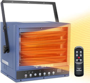 View Electric Garage Heater, 7500-Watt Digital Fan-Forced Ceiling Mount Shop Heater with Full-Function Remote, 240-Volt Hardwired 12-Hour Timer, Ideal for Workshop Blue image 3