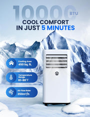 View Portable Air Conditioners, 10000 BTU Air Conditioner Portable for Room up to 450 Sq. Ft., 3-in-1 Portable AC Unit with Digital Display, Remote Control, Window Installation Kit, 24H Timer, Sleep Mode image 2