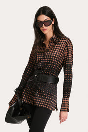 View Round Buckle Leather Belt image 1