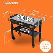 View Portable Outdoor Grill Table, Folding Grill Cart Solid and Sturdy, Blackstone Griddle Stand Large Space, Blackstone Table with Paper Towel Holder, Grill Stand for Blackstone Griddle, Ninja Grills etc image 2