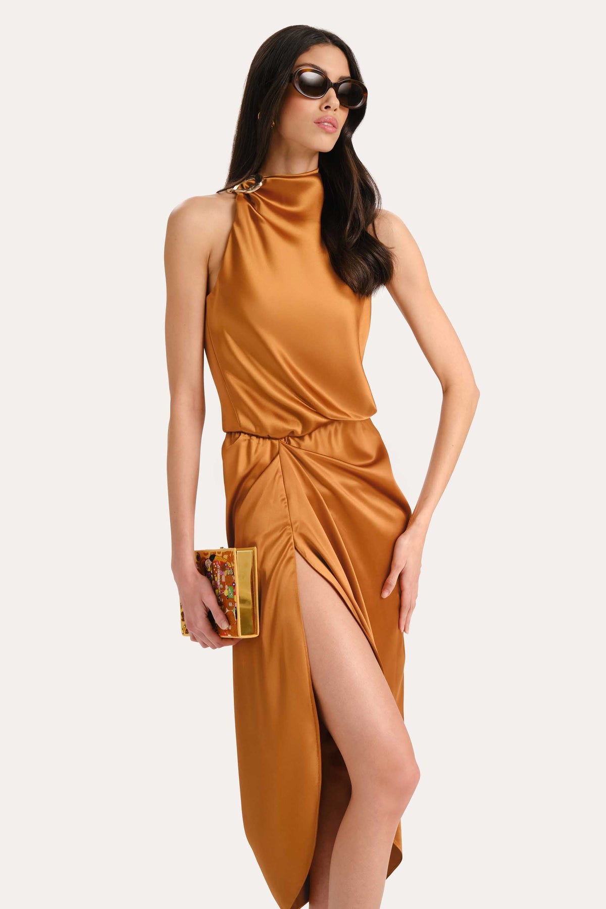 Josephine Draped Halter Dress