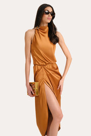 View Josephine Draped Halter Dress image 4