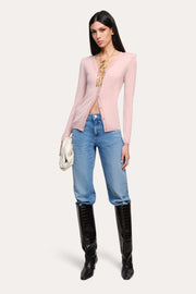 View Cara Silk Wool Cardigan image 1