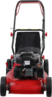 View Self-propelled lawn mower, 141cc four-stroke gasoline engine, lawn mower with 20-inch blades, rear-wheel drive, push-type lawn mower, equipped with a 50-liter hay storage tank, rear wheel diameter 10 inches, rotational speed 2850 revolutions per minu image 1