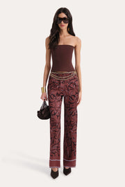 View Naya Charmeuse Coral Print Pants image 1