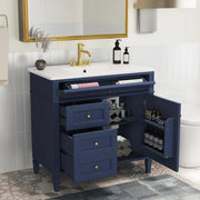 View 36" Bathroom Vanity with Single Sink Combo, Modern Undermount Bathroom Sink Cabinet with 2 Drawers and a Tip-Out Drawer, Freestanding Bathroom Vanities, Soft Closing, Solid Wood Frame image 3