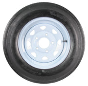 View Two Trailer Tires On Rims 5.30-12 530-12 5.30 X 12 5 Hole Wheel White Spoke image 2