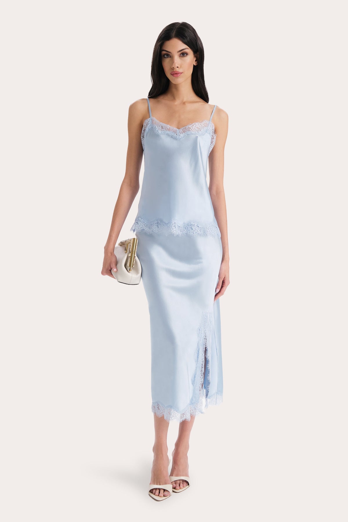 Brooke Silk Charmeuse Lace Trim Cami