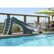 View Cyclone Right Curve Swimming Pool Slide, Gray Granite image 2