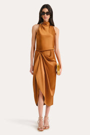 View Josephine Draped Halter Dress image 5