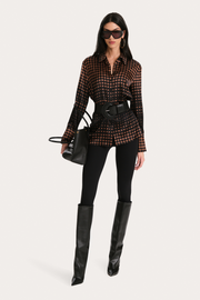 View Round Buckle Leather Belt image 4