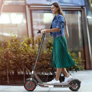 View Electric Scooter - 8.5" Solid Tires, 350W Motor, Up to 19 MPH and 21-23 Miles Long-Range Portable Foldable Commuting Scooter for Adults with Double Braking System and App image 2