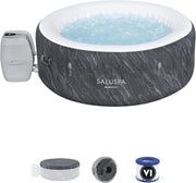 View SaluSpa Fiji AirJet Large Round 2 to 4 Person Inflatable Hot Tub Portable Outdoor Spa with 120 AirJets and EnergySense Cover, Grey image 1