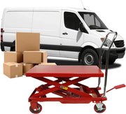 View Hydraulic Lift Table Cart – 31" Lift Height, Double Scissor Design with 4 Wheels & Non-Slip Pad for Material Handling image 3