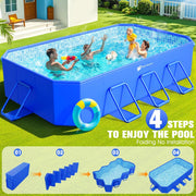View Foldable Pool, Large Non-Inflatable Swimming Pool For Kids,Adult Collapsible Pools Hard Plastic Shell, Oversized Thickened,Portable Folding Kids Pools for Backyard-Mosaic Design-115"x66"x20" image 3