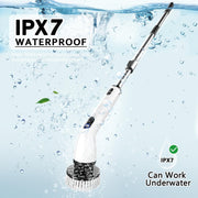 View Electric Spin Scrubber, Full-Body IPX7 Waterproof Bathroom Scrubber with Power LCD Display, Adjustable Extension Handle, Cordless Shower Cleaner Brush for Bathtub Kitchen Wall Cleaning image 4