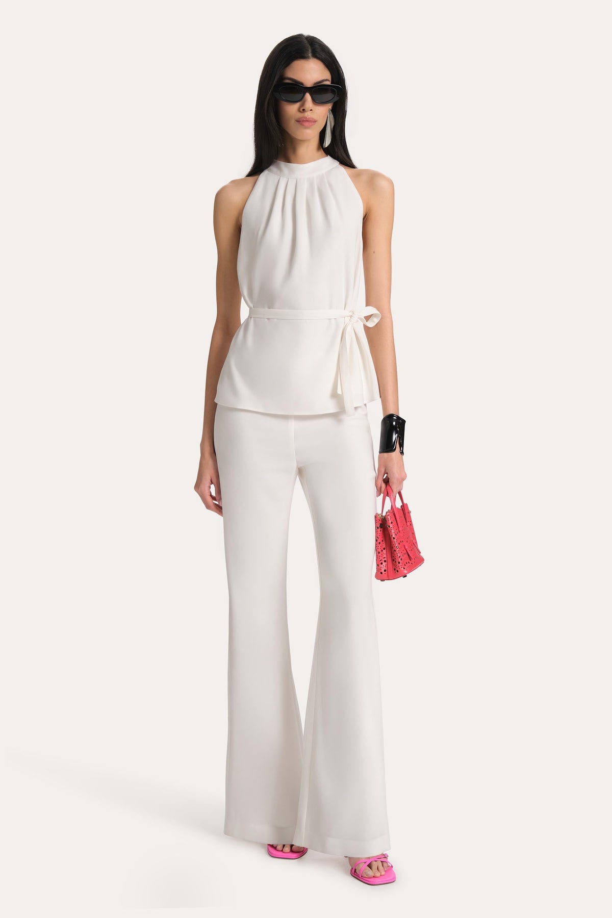 Amina Fluid Crepe Halter Top