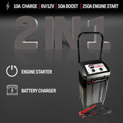 View 250/50/25/10 Amp Manual Wheel Charger with Engine Start image 2