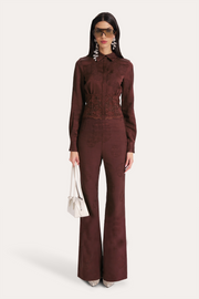 View Savannah Satin Jacquard Corset Shirt image 1