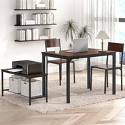 View Dining Table and Chairs Dining Table Set with 2 Chairs and 1 Bench Bar Set Kitchen Table and Chairs for Dining Room Bistro Set，Pure White image 3
