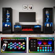 View Fireplace TV Stand with 36" Electric Fireplace, LED Light Entertainment Center image 2