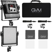 View 2 Pack LED Video Lighting Kits with APP Control, Bi-Color Variable 2300K~6800K with Digital Display Brightness of 10~100% for Video Photography, CRI97+ TLCI97 Led Video Light Panel +Barndoor image 2