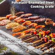 View Upgraded 4 Burner BBQ Propane Gas Grill with Cast Iron Grates & Side Stove, 44,000 BTU Stainless Steel Burner Barbecue Grill for Patio, Camping, Outdoor Cooking MELLCOM image 2