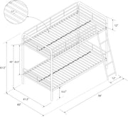 View DHP Dusty Twin Over Full Metal Bunk Bed, Off White image 4