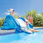 View Kool Splash Inflatable Water Slide Swimming Pool Play Center with Built in Sprayers for Kids and Adults, Ages 6 and Up, Blue image 4