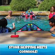 View Fun Pool Game for Adults and Family | Stonne Skipping Meets Swimming Pool Cornhole Game Floating | Fun For All Ages, Easy Setup, Well Made | Portable Water and Lake Toy | image 3