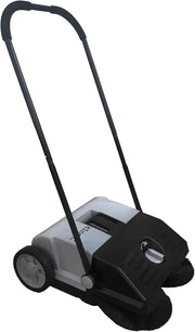 View Walk-Behind Outdoor Hand Push Floor Sweeper - 5.25 Gallon Capacity - 25.5" Sweeping Width - Sweeps up to 27,900 ft² / Hour, Grey image 1