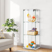 View 4 Layers 15.7''W x 15.7''D x 62.6''H Glass Display Cabinet Countertop Showcase with Lock, 5mm Tempered Glass 25mm MDF Base image 4