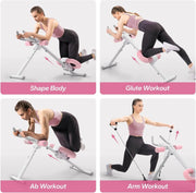 View Ab Workout Equipment, Adjustable Ab Trainer Machine for Abs Workout at Home Gym, Foldable, Knee Protection, Abdominal Trainer for Stomach Workout image 2