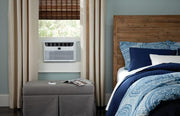 View 5000-watt window air conditioner, with a cooling area of 250 square feet, operates quietly, has easy and convenient temperature adjustment, 2 fan speeds, automatic restart function, and a white appearance image 5
