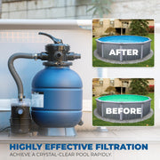 View 13-inch sand filter, 0.75 horsepower, swimming pool pump, 2400 gallons per hour, suitable for outdoor swimming pool package, multi-interface valve, maximum capacity 10000 gallons, 1-1/4 inch NPT interface image 3