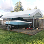 View 10x20 ft Heavy Duty Carport Potable Car Canopy Garage Party Tent Boat Shelter, Adjustable Height from 9.5 ft to 11 ft, Beige image 2