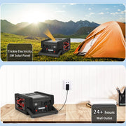 View ZD-529 Solar Portable Power Station 2000 Amps Jump Starter, 260 PSI Air Compressor, 12V Car Battery Charger with 400W Inverter Dual AC/DC/USB Output, Emergency Backup Power with Flashlights image 6