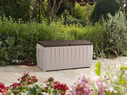 View Novel Plastic Deck Storage Container Box Outdoor Patio Furniture 90 Gal, Brown image 4