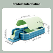 View Inflatable Swimming Pool with Water Slide, Inflatable Slide Water Pool with Awning, Inflatable Mega Bouncy Castle Water Park, Swim Centre Pools for Backyard, Garden, Summer Water Party image 3