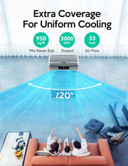 View Evaporative Cooler, 2100CFM Air Cooler, 120°Oscillation Swamp Cooler with Remote Control, 24H Timer, 3 Wind Speeds for Outdoor Indoor Use,8 Gallon image 4