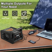 View ZD-529 Solar Portable Power Station 2000 Amps Jump Starter, 260 PSI Air Compressor, 12V Car Battery Charger with 400W Inverter Dual AC/DC/USB Output, Emergency Backup Power with Flashlights image 4