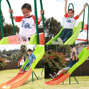 View Outdoor Playground Slide, Big Backyard Freestanding Plastic Slide, 10 ft Outdoor Swing Set Slide for Kids Ages 4-8 image 1