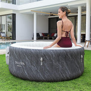 View SaluSpa Fiji AirJet Large Round 2 to 4 Person Inflatable Hot Tub Portable Outdoor Spa with 120 AirJets and EnergySense Cover, Grey image 2