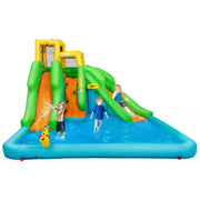 View Inflatable Water Park Bounce House w/Climbing Wall Two Slides and Splash Pool image 1