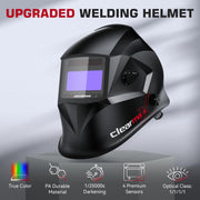View Welding Helmet Auto Darkening, True Color Solar Powered Welding Mask with 4 Arc Sensor, 1/1/1/1 Optical Clarity and Adjustable Shade 4/9-13 Welder Helmet image 2